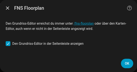 Die Optionen der Integration mit dem Schalter für die Seitenleiste