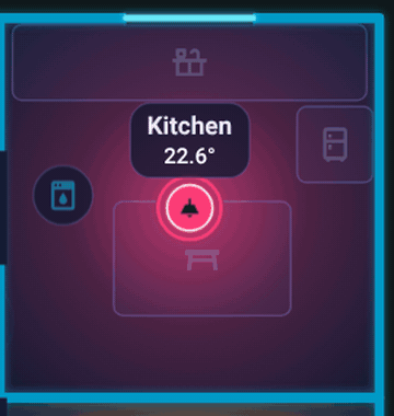 A countdown ring around the dishwasher while its timer runs.