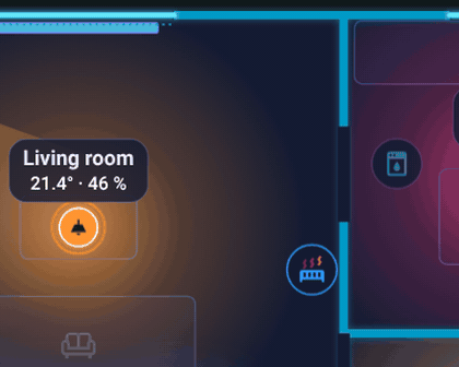 A motion sensor sends out a ripple, then calms down.