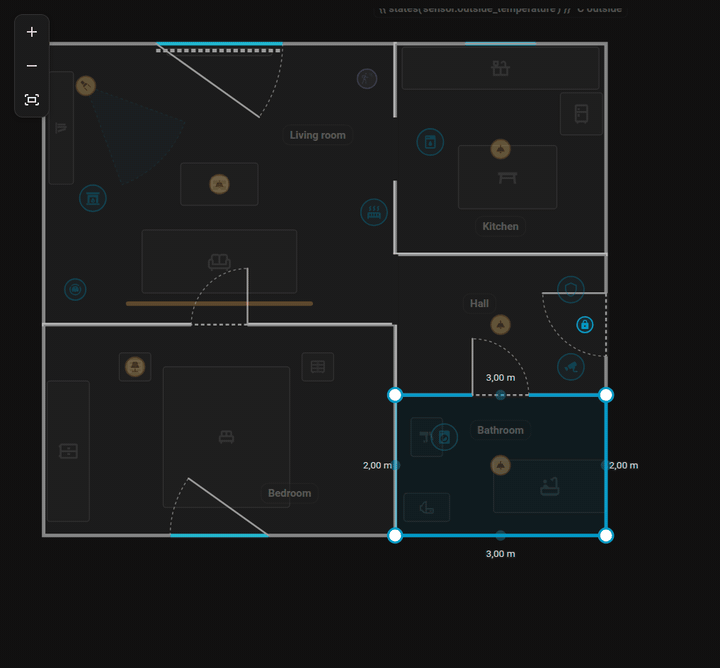 Moving a whole room by dragging its floor.