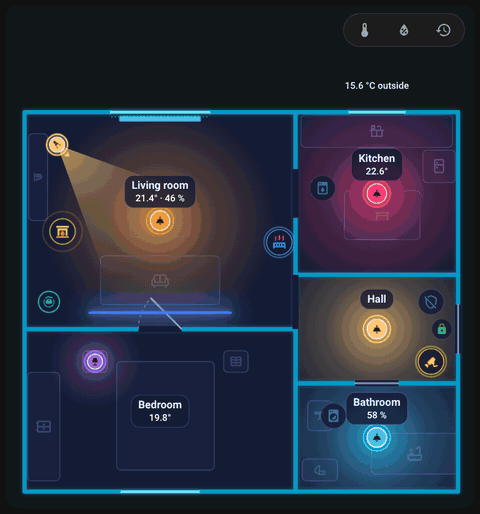 Toggling the temperature layer.